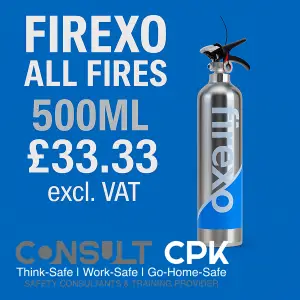 Firexo 500ml Small Fire Extinguisher in Stainless Steel