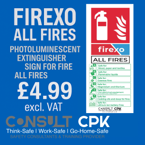 Photoluminescent Extinguisher Sign for Firexo ALL FIRES Extinguishers