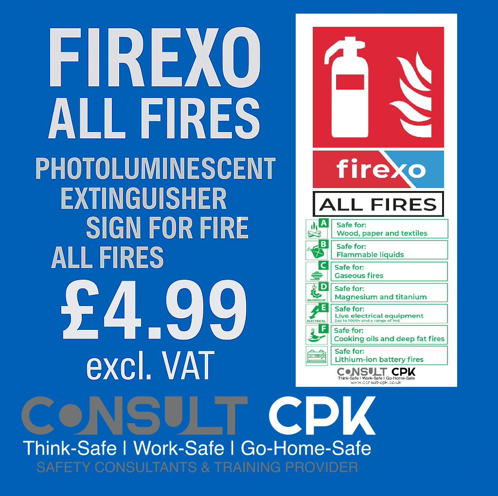 Photoluminescent Extinguisher Sign for Firexo ALL FIRES Extinguishers