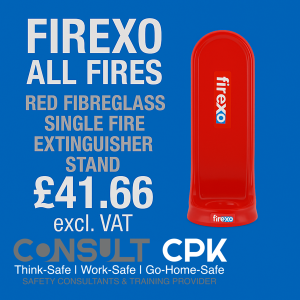 Firexo Red Fibreglass Single Fire Extinguisher Stand